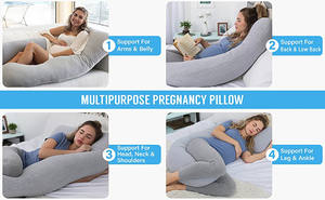 Oreiller de maternité ergonomique en forme de U pour soutenir la tête, le dos, le ventre, les côtés, les <span class=keywords><strong>genoux</strong></span>, les hanches, les <span class=keywords><strong>pieds</strong></span>, oreiller de grossesse pour femmes enceintes pour dormir - Product Image 3