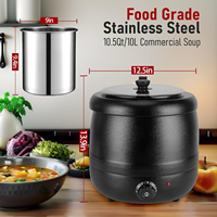 Chauffe-soupe commercial Youmi Cube 10L, électrique, contrôle automatique de la température 60-80°C, acier inoxydable noir, classe énergétique A++