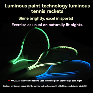 Raquette de <span class=keywords><strong>tennis</strong></span> en ferroalliage, luminescente, absorbant les chocs, avec <span class=keywords><strong>grip</strong></span> respirant, tête extra-large pour débutants - Product Image 2