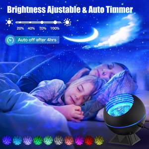 Remote Voice Controlled Sky Water Patterns Flames Moon Laser <b>Led</b> <b>Star</b> Projector Galaxy Night Light Projector - Product Image 2
