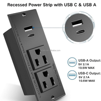 Multiprise encastrable compacte avec ports USB intégrés et protection dissimulée