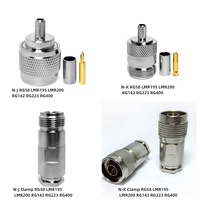 Connecteur coaxial de câble à sertir droit RF N prise mâle/prise femelle pour câble coaxial RG58 WDFR195 WDFR200 RG223 RG400 RG142