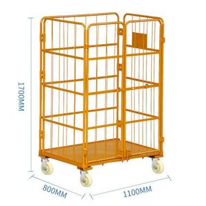 Chariot à main en métal à revêtement en poudre chariots de conteneur de rouleau de Transport logistique entrepôt supermarché stockage fil rouleau Cages maille - Product Image 2