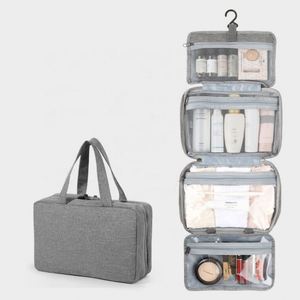 Trousse de Toilette Suspendue Grande Capacité pour Femme, Imperméable, Pliable, avec Séparation Humide/Sèche, Kit Complet de Maquillage - Product Image 1