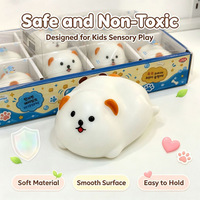 Coffret Cadeau Blocs de Construction Squishy Chien Mignon Jouet à Presser avec Bruit Croquant Fait Main en TPR Jouets Squishy Anti-Stress Animaux