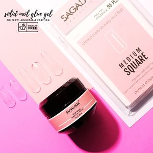 Pointes d'ongles gommeuses solides et imperméables à l'eau Gel <span class=keywords><strong>de</strong></span> colle à presser extra fort pour une couverture complète longue durée <span class=keywords><strong>Faux</strong></span> ongles - Product Image 1