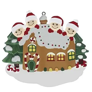 2021新圣诞树圣诞老人树脂家庭吊坠为Christrmas Xmas饰品树装饰礼物家居饰品