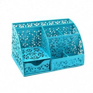 Best Quality Desktop <b>Organiser</b> <b>Drawer</b> Turquoise Pen Holder Office Metal Desk Tidy Versatile Stationery <b>Storage</b> - Product Image 1