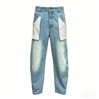 Jeans droits personnalisés résistants à la décoloration pour femmes, style décontracté streetwear