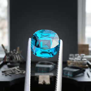 Super <b>Top</b> Flawless 2.44 CT Excellent Cut Natural <b>Neon</b> Blue Step Cushion Tourmaline Gemstone Loupe Clean From Afghanistan - Product Image 2