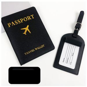 Juego de Funda para Pasaporte y Etiqueta de Equipaje de Cuero PU de Lujo, Personalizado con Logotipo, para Regalo de Viaje, Recuerdo de Boda - Product Image 1