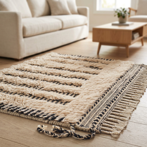 Tapis carré moderne marocain noué à la main en laine et soie, couleur unie, épaisseur de poils moyenne, pour salon, salle à manger, décoration intérieure, vente en gros - Product Image 3