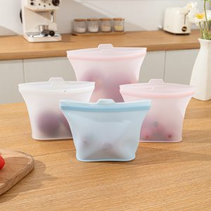 BPA miễn phí thân thiện với môi đứng lên tái sử dụng silicon Ziplock thực phẩm lưu trữ Túi pouch cấp thực phẩm an toàn Silicone Tủ đông túi cho thực phẩm - Product Image 5