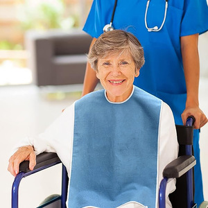 Bavoir en tissu absorbant et respirant pour adulte, grande taille, pour personnes âgées, anti-salissures, pour l'alimentation et les soins, usage hospitalier et domestique - Product Image 3