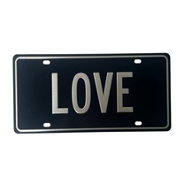 Plaque de voiture personnalisée en aluminium noir, décorative et commémorative, pour la plaque d'immatriculation avant.