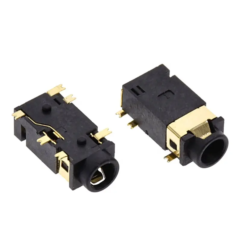 Conector de jack de telefone dc, PJ-342B smt 6 pinos