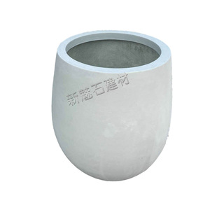 Maceta de Cemento con Diseño de Piedra Mágica, Tamaño Personalizado, Blanca, para Jardín Exterior - Product Image 3