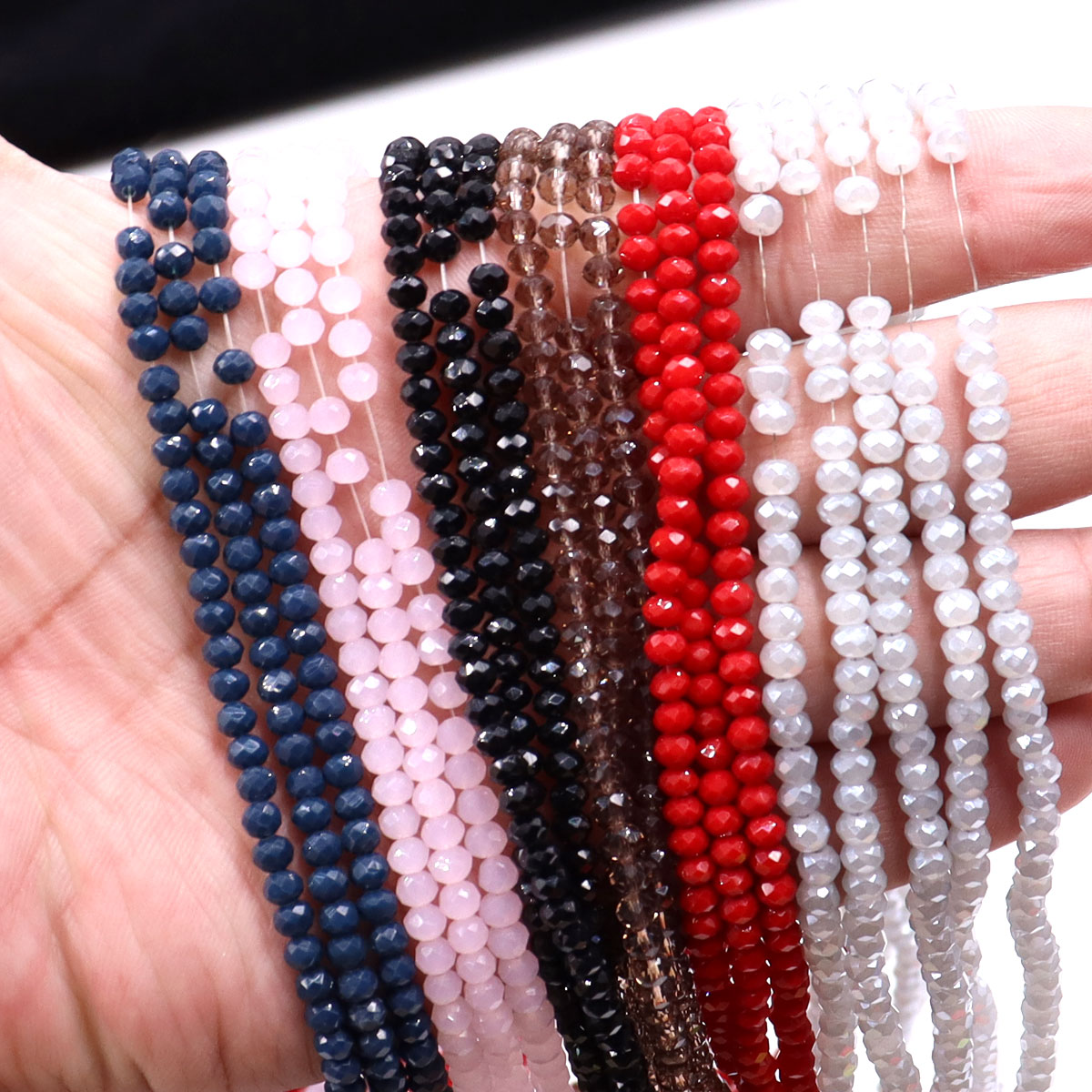 Wholesale 3x4mm Jewelry Loose Beads Making Accessories Rondel Crystal & Lampwork Glass Beads for Bracelets & Necklaces Making