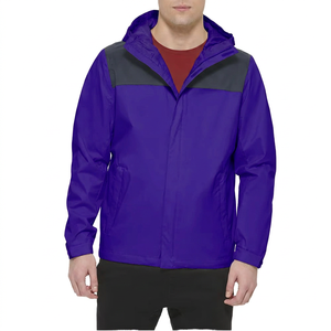 Veste coupe-vent respirante à capuche verte pour homme, décontractée, pour l'extérieur, col montant, en nylon/coton, fermeture éclair, poches, satin - Product Image 3