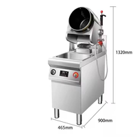 Wok rotatif automatique à batterie en acier inoxydable de luxe, friteuse intelligente pour cuisine de restaurant