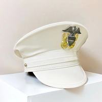 Chapeaux de capitaine blancs en gros avec écusson d'aigle pour fêtes nautiques et yachting