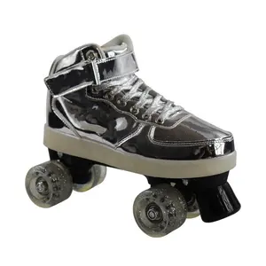 保证质量双排4轮闪光溜冰鞋发光二极管闪光鞋直列四轮溜冰鞋