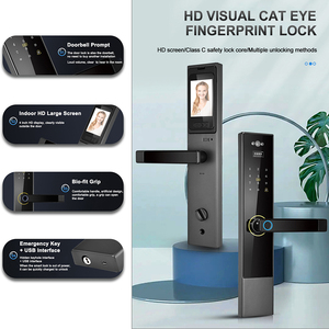 Tuya ứng dụng máy ảnh cổng khóa Wifi điện tử điều khiển từ xa kỹ thuật số và vân tay cửa thông minh xử lý ổ khóa với máy ảnh mắt mèo - Product Image 3