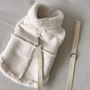 Abrigo de invierno para perros, ropa de perro rosa en oferta, abrigo cálido para exteriores con cuello de piel - Product Image 2