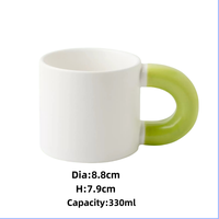 Tasse à thé en porcelaine personnalisée avec logo, faite à la main, moderne, mignonne et dodue, pour cadeau promotionnel, en céramique, pour café et lait, vente en gros