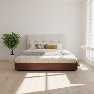 <span class=keywords><strong>Letto</strong></span> a Parete Moderno Minimalista in <span class=keywords><strong>Legno</strong></span> Massello con Imbottitura Morbida in Vera Pelle, Design Salvaspazio con Piattaforma a Bordo - Product Image 1