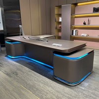 Bureau de direction peint de qualité supérieure, dureté 3H, 2800 mm, mobilier de PDG, panneau E1 écologique, table moderne pour patron, panneau à aspiration, échelle