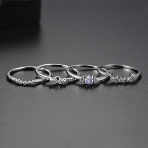 LUOTEEMI Trendy <span class=keywords><strong>Couple</strong></span> plaqué or blanc Rhodium Combinaison de la bague pour l'éternité de l'amour véritable Bague Turquie - Product Image 6
