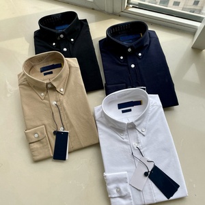 Chemise à manches longues vintage Ralph Lauren en cuir brodé de luxe 100 % coton pour homme, collection 2026 - Product Image 1