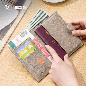 TILONSTAR TPW107P-Porte-cartes à deux volets avec motif litchi véritable, porte-passeport de voyage avec blocage RFID de qualité supérieure - Product Image 5