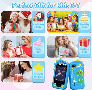 Kinder-Smartphone Weihnachts- und Geburtstagsgeschenke Spielzeugtelefon mit Dual-Kamera Musikplayer Puzzle-Spielen Touchscreen-Telefon Kamera - Product Image 5