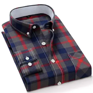 Camicia a quadri di design migliore per uomo taglie forti quattro stagioni su misura camicie da uomo di moda