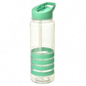 LUCRE 600ml Plastic Sport Water <b>Bottle</b> With Flip Up <b>Straw</b> Cap TA-4023 Bpa Free Red And Black For Outdoor Activity - Product Image 5