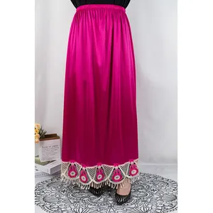 MC-1619 MC1619 femmes africaines jupe élastique taille haute femmes bicolore dentelle jupe ample abaya robes musulmanes pour la France