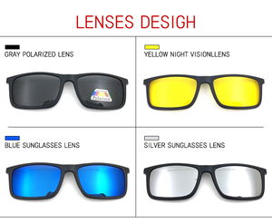 Kính mắt gọng nhựa PC Clip-On 5 trong 1 Tr90, kiểu dáng thời trang và thoải mái khi đeo. - Product Image 2