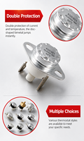 Thermostat et interrupteur de température bimétallique KSD301 220V/16A NC pour lave-vaisselle
