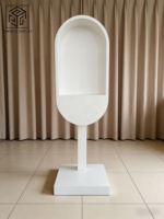 Cabine téléphonique en métal blanc moderne personnalisable, support de livre d'or audio-vidéo pour décorations de mariage