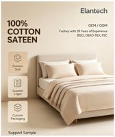 Parure de lit en coton 100% - Housse de couette et drap en coton satiné - Linge de lit en coton