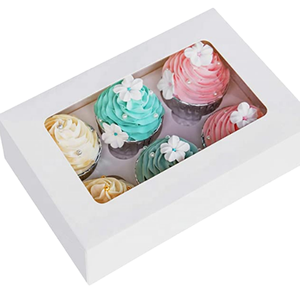 Kraft Paperboard Sweet <b>Box</b> with Window Muffin/<b>Cupcake</b> Insert Embossed & Stamped Printing for Canned Food - Product Image 1