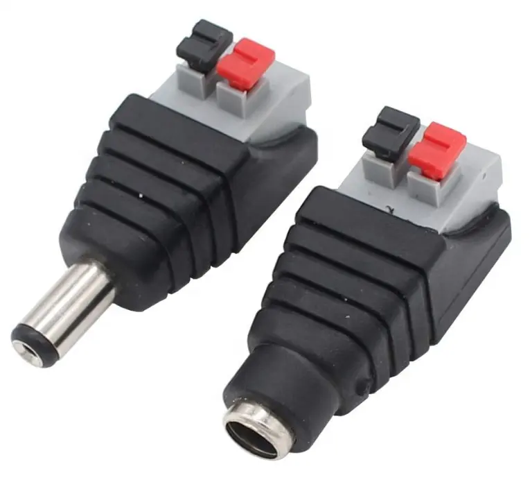 DC Power Connector Plug Male and Female DC Connector 5.5mm x 2.1mm Power Jack Plug Adapter Socket for Led Strip