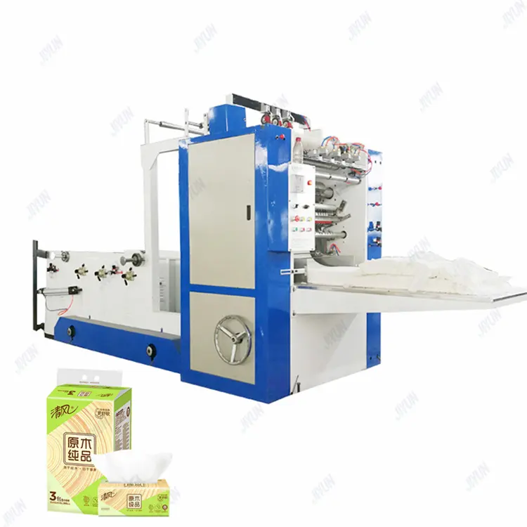 Empaquetadora automática de corte de papel tisú, máquina de papel tisú de toalla de mano plegable en relieve