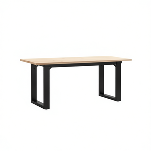 O-<b>Frame</b> Steel Furniture Legs 35.4x11.8x16.9 Inches <b>Black</b> Industrial Heavy Duty Coffee Table Base - Product Image 1