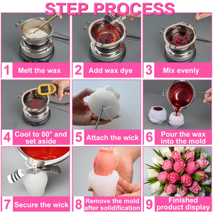 Nouveaux designs 3D, moules à bougies en silicone en forme de tulipe, fabrication artisanale DIY - Product Image 4