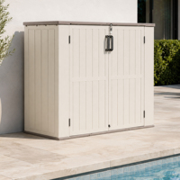 Grand coffre de rangement extérieur résistant aux intempéries en résine, 56,3'' x 26,38'' x 47,24'', avec couvercle à ressort à gaz