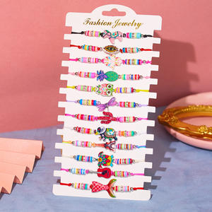 12 pz/set bohemien multicolore braccialetto gioielli Set etnico casuale morbido argilla frutta perline animale per le donne gioielli regali di compleanno - Product Image 3