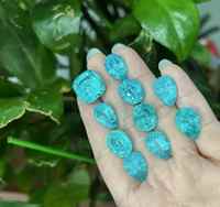 Haute qualité à la main fabrication de bijoux anneaux laboratoire cultivé Paraiba Tourmaline YAG glace fissure ovale bleu diamants pierres précieuses en vrac chaleur